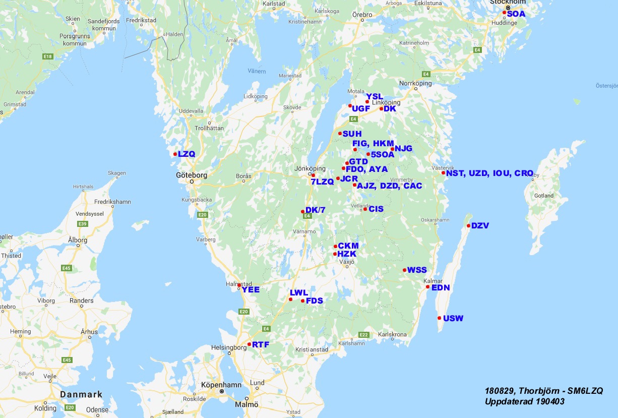 eksjö karta Karta över aktiva på Eksjö Radioklubb – Höglandsringen….. – SSA 